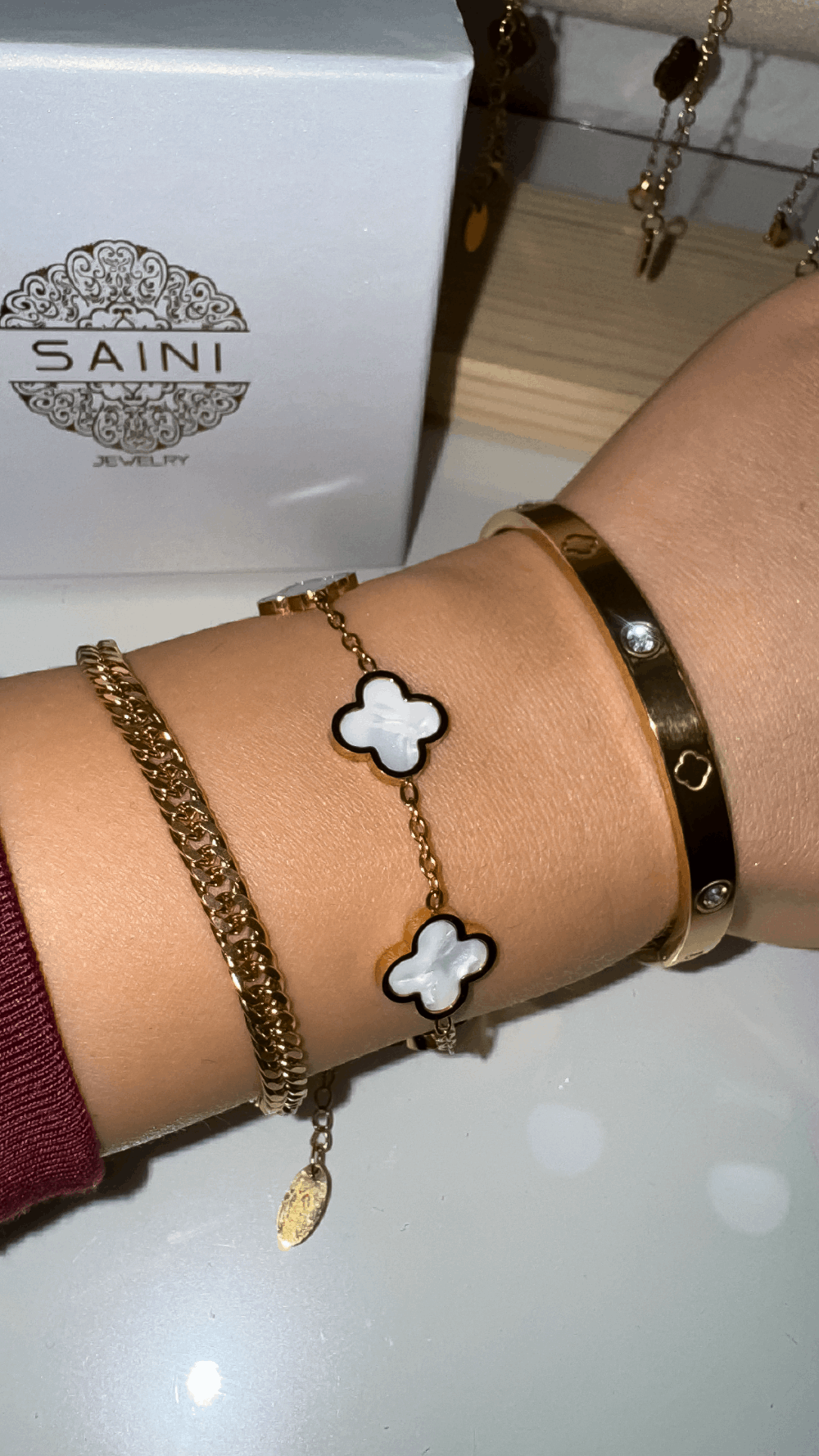 Black Classic Clover Set 18K Vergoldet