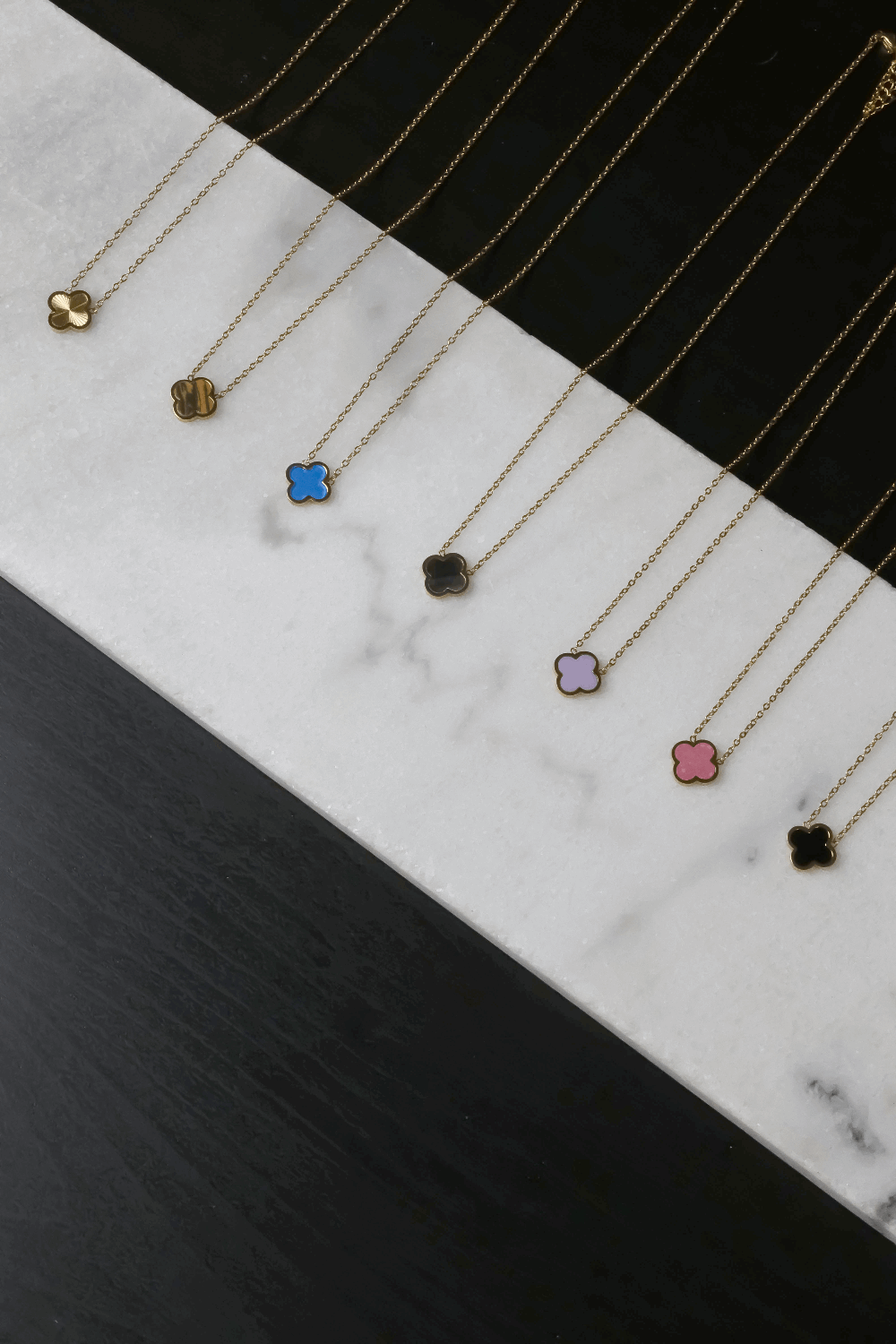 Black Classic Clover Set 18K Vergoldet