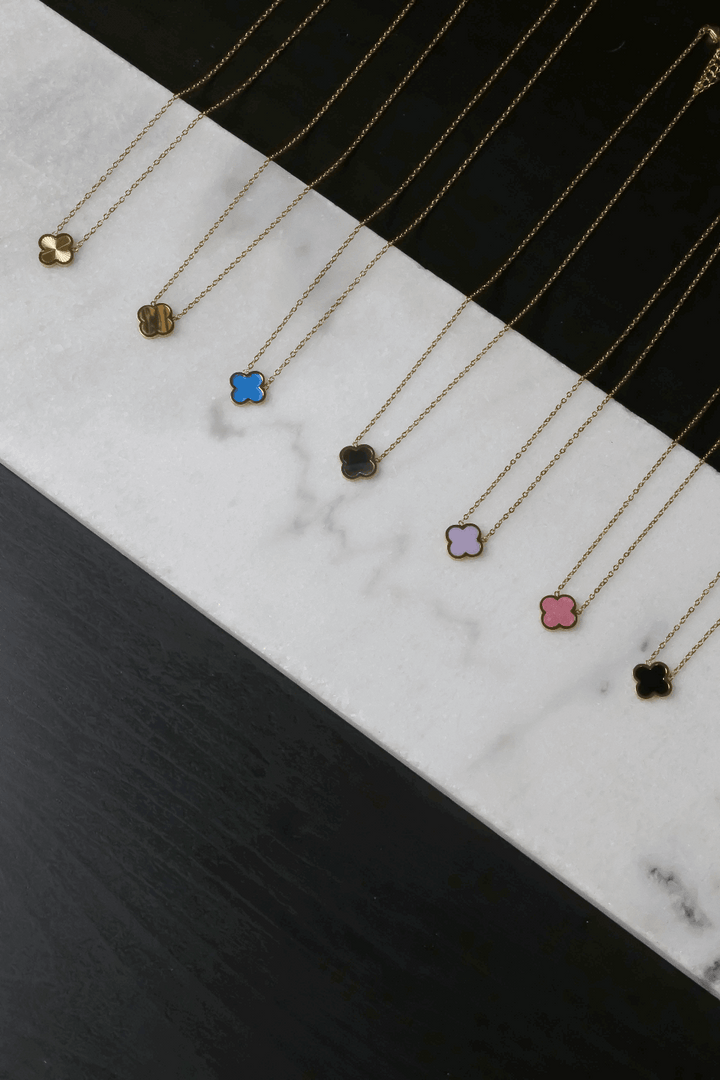 Black Classic Clover Set 18K Vergoldet