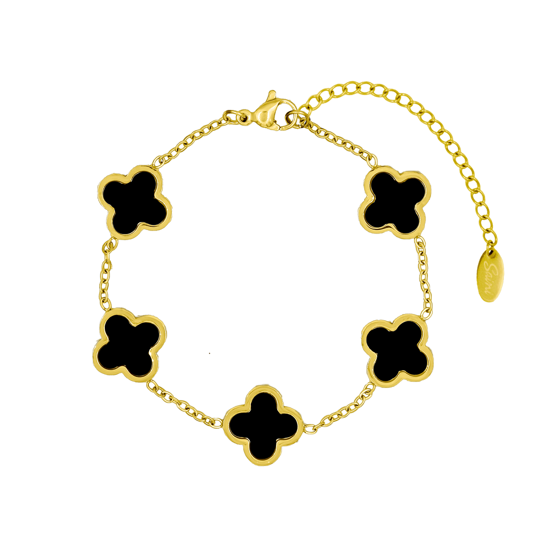 Black Classic Clover Armband 18K Vergoldet