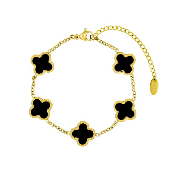 Black Classic Clover Armband 18K Vergoldet