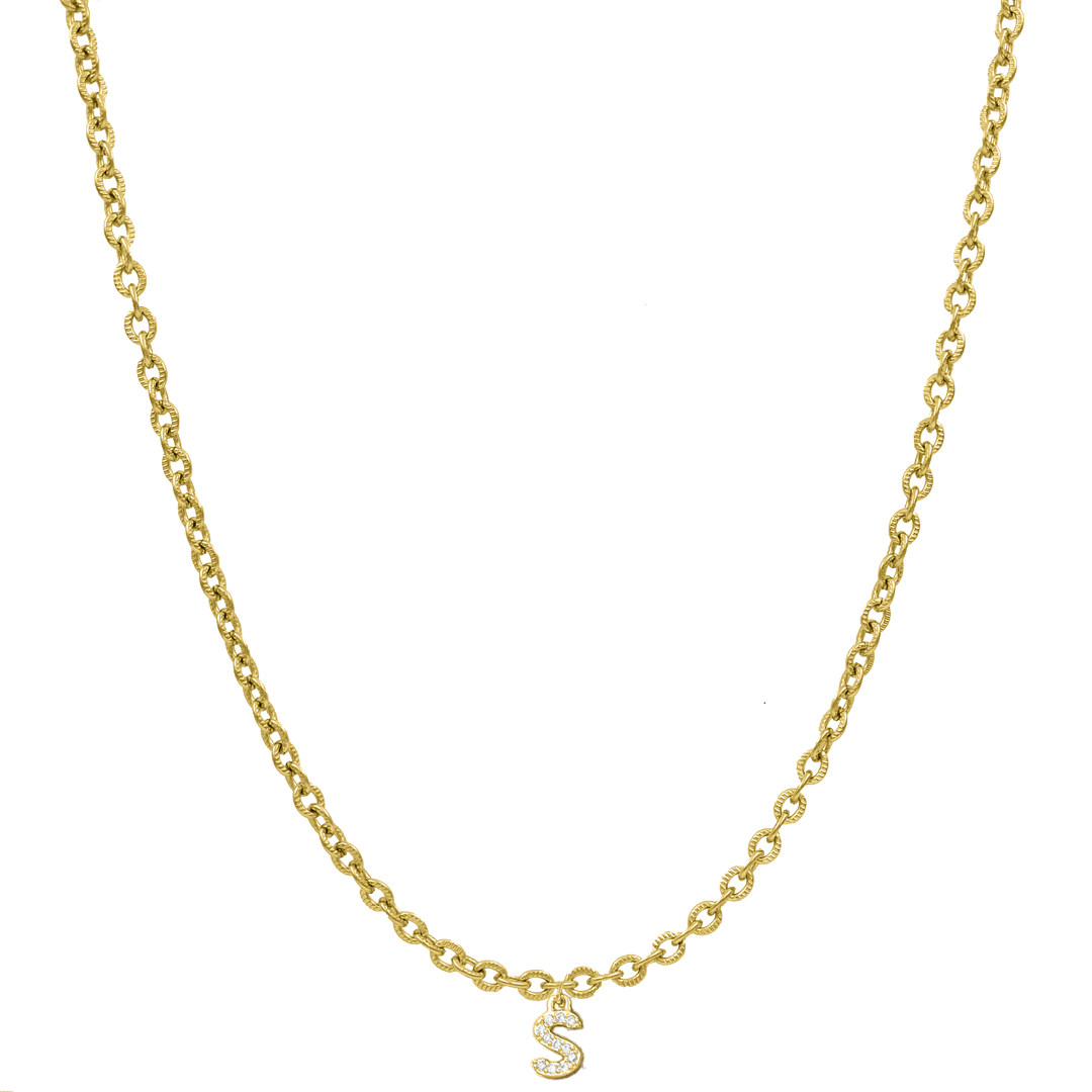 Elegant Mini Diamond Letter Kette 14K Vergoldet
