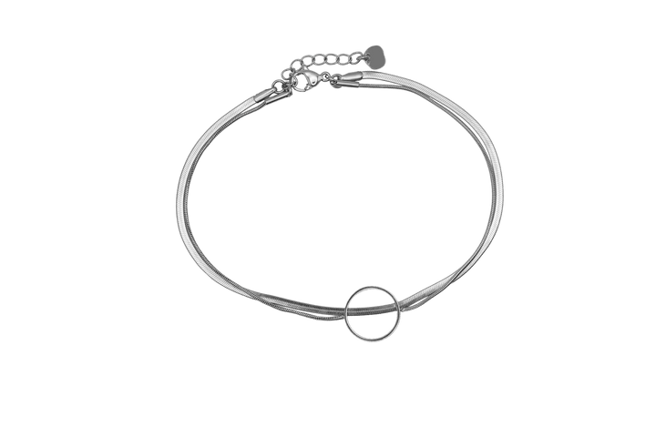 Double Round Sleek Anklet 14K Vergoldet - Saini Jewelry