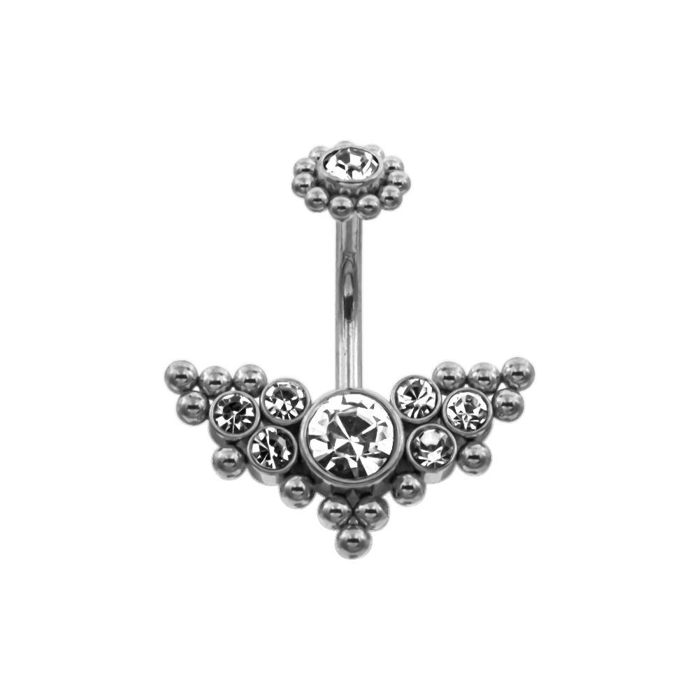 Unique Stones Belly Button Piercing 18K Vergoldet