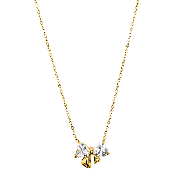 Heart Ribbon Kette 14K Vergoldet