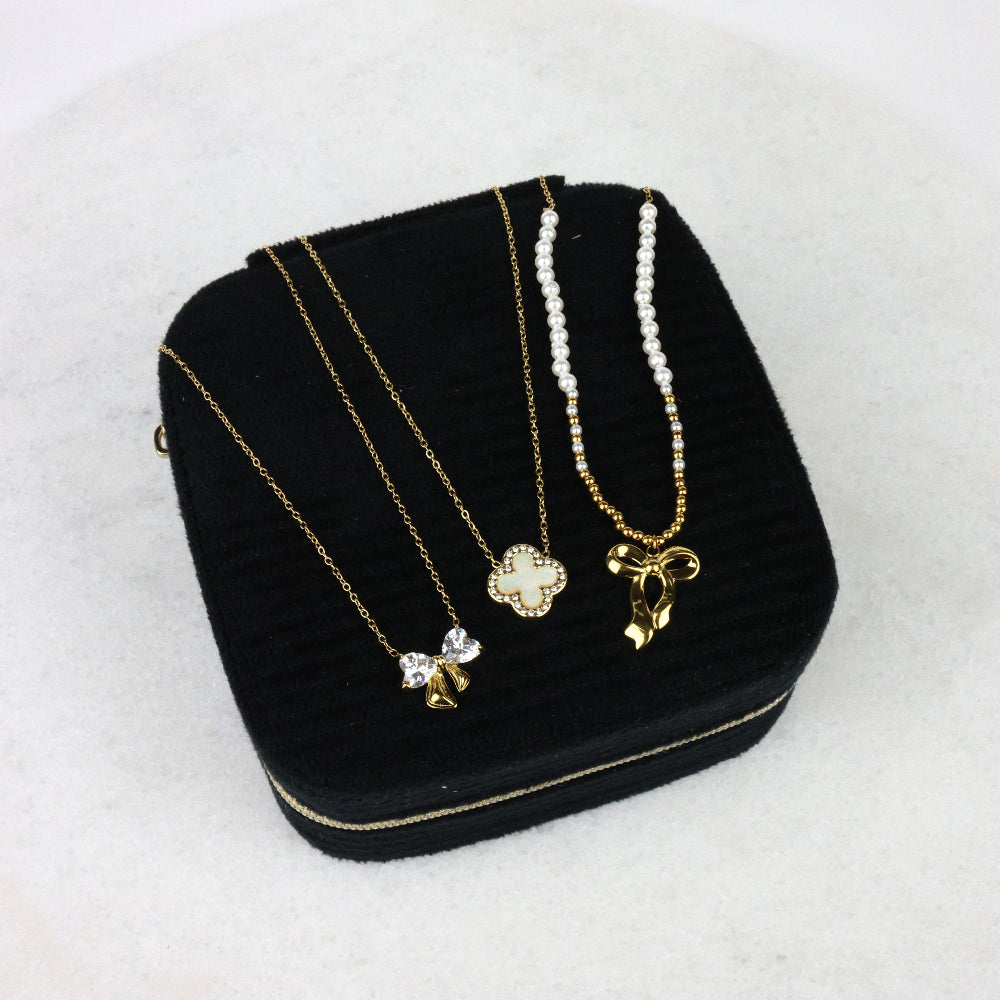 Heart Ribbon Kette 14K Vergoldet