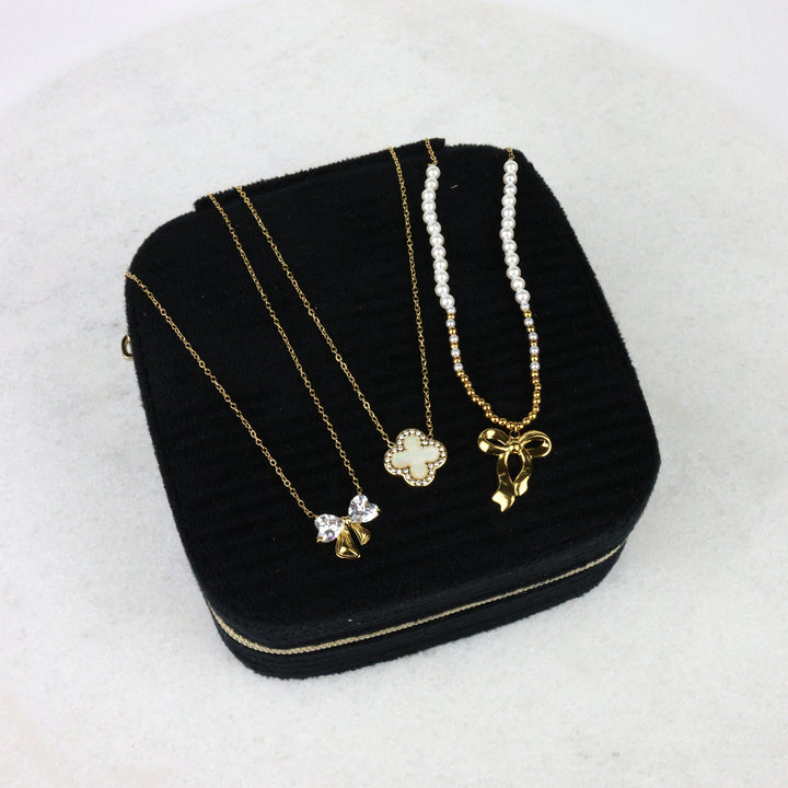 Heart Ribbon Kette 14K Vergoldet