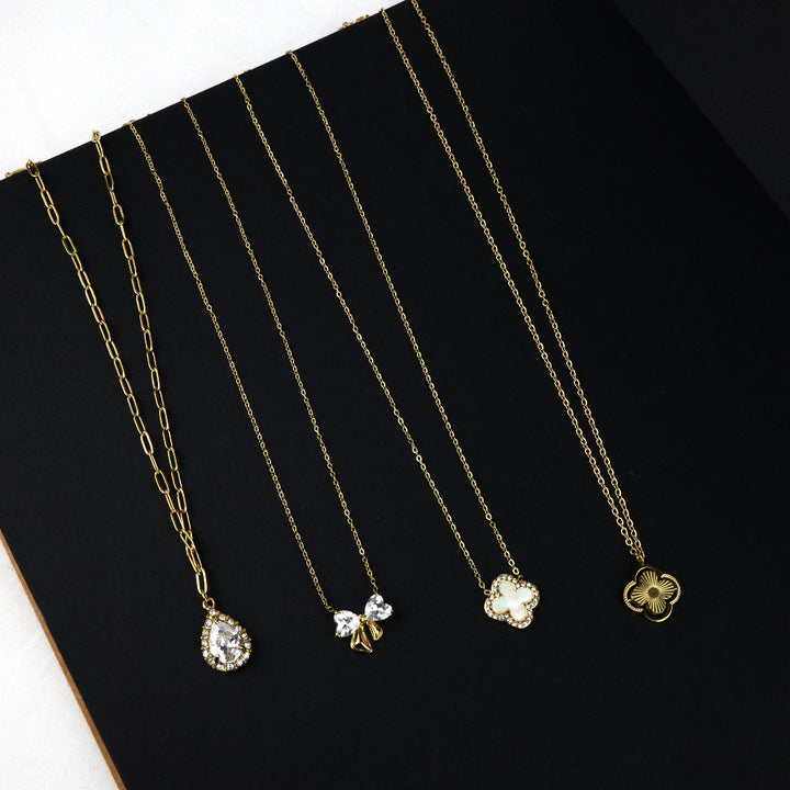 Heart Ribbon Kette 14K Vergoldet