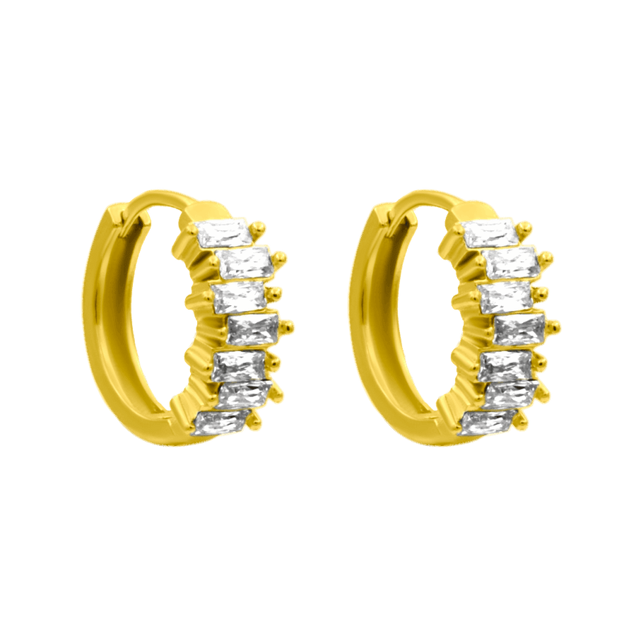 Crystal Prestige Huggie Ohrring 14K Vergoldet