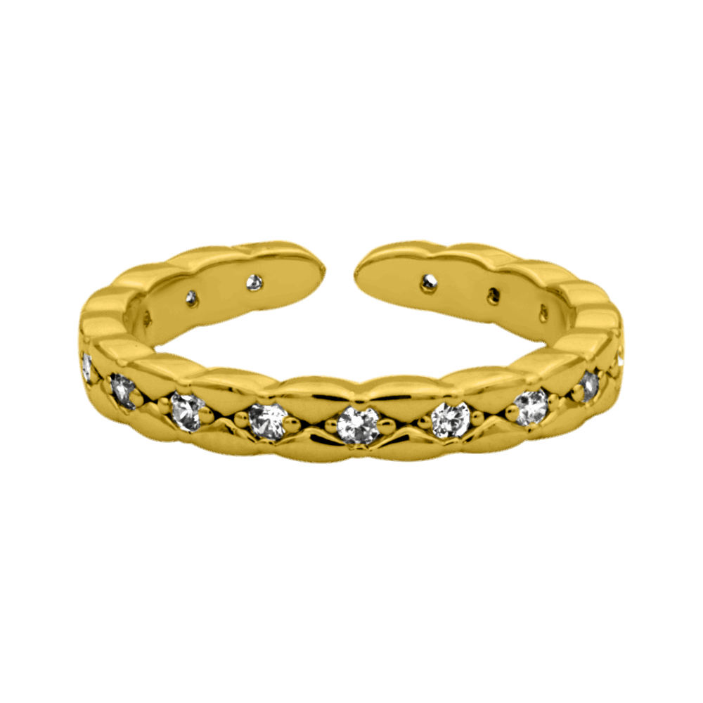 Tiny Pave Ring 14K Vergoldet