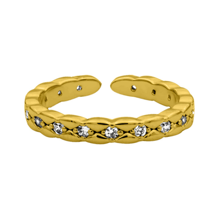 Tiny Pave Ring 14K Vergoldet