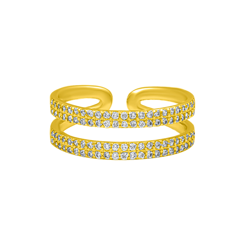 Double Shiny Ring 14K Vergoldet