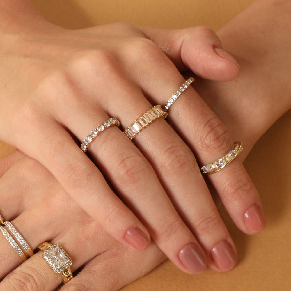 Valentine Pave Ring 18K Vergoldet