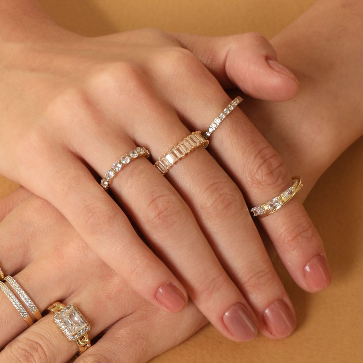 Valentine Pave Ring 18K Vergoldet