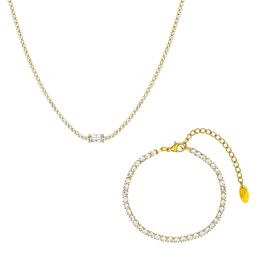 Prestige Tennis Set 18K Vergoldet