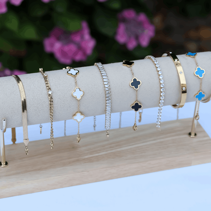 Blue Classic Clover Set 18K Vergoldet