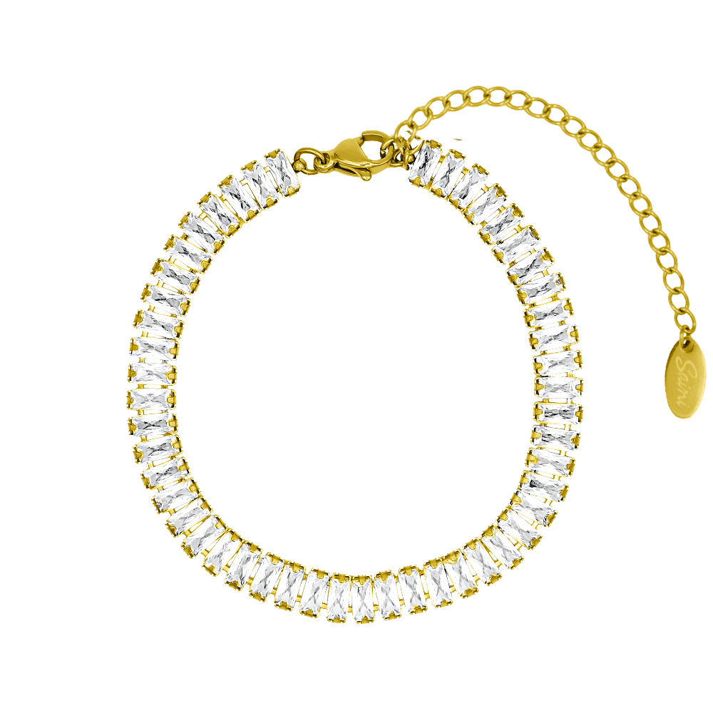 Princess Icy Baguette Armband 18K Vergoldet