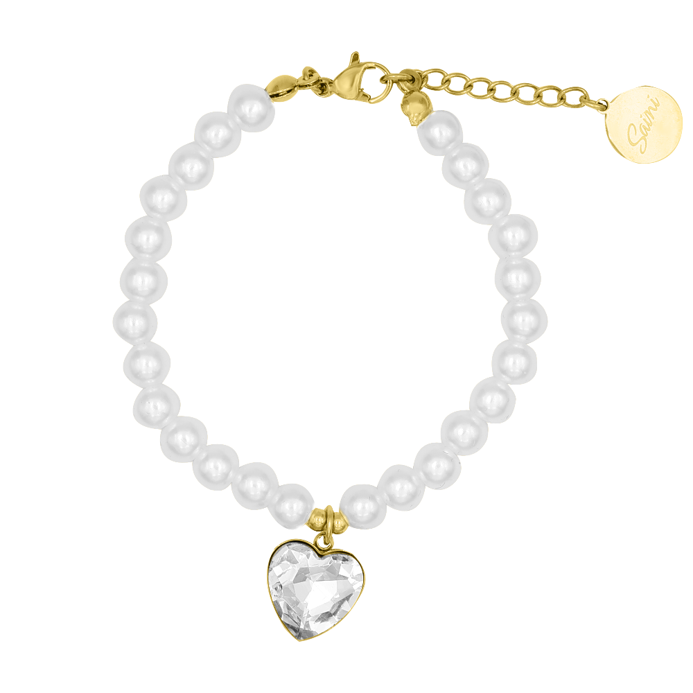 Pearl Heart Armband 14K  Vergoldet