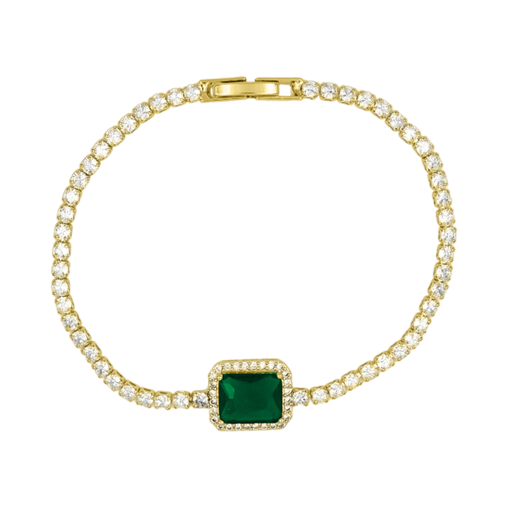 Tennis Emerald Armband 14K Vergoldet