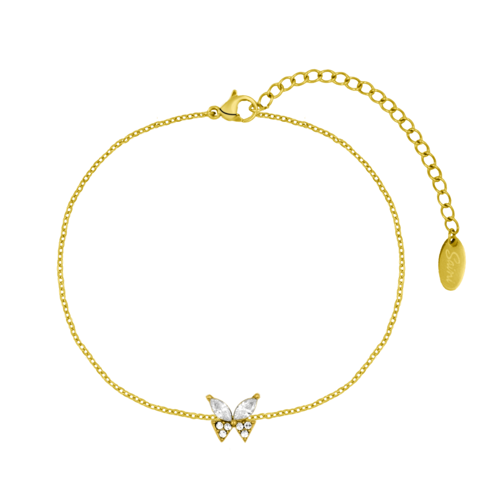 Pretty Butterfly Armband 14K Vergoldet