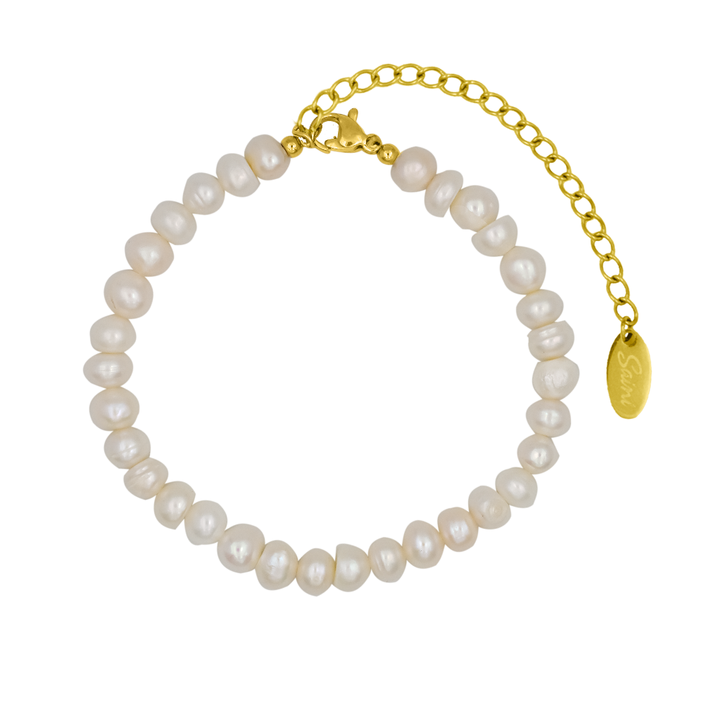 Celestial Real Pearl Armband 18K Vergoldet