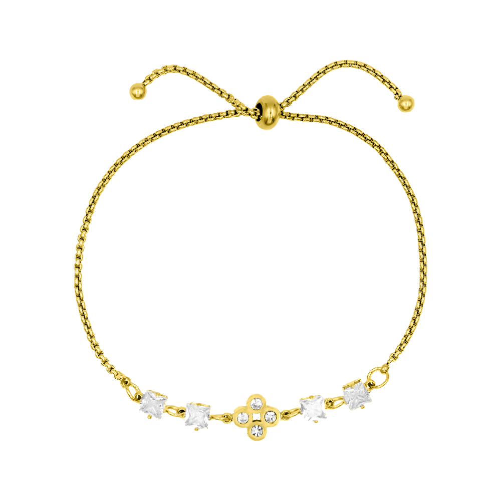 Pave Flower Armband 18K Vergoldet