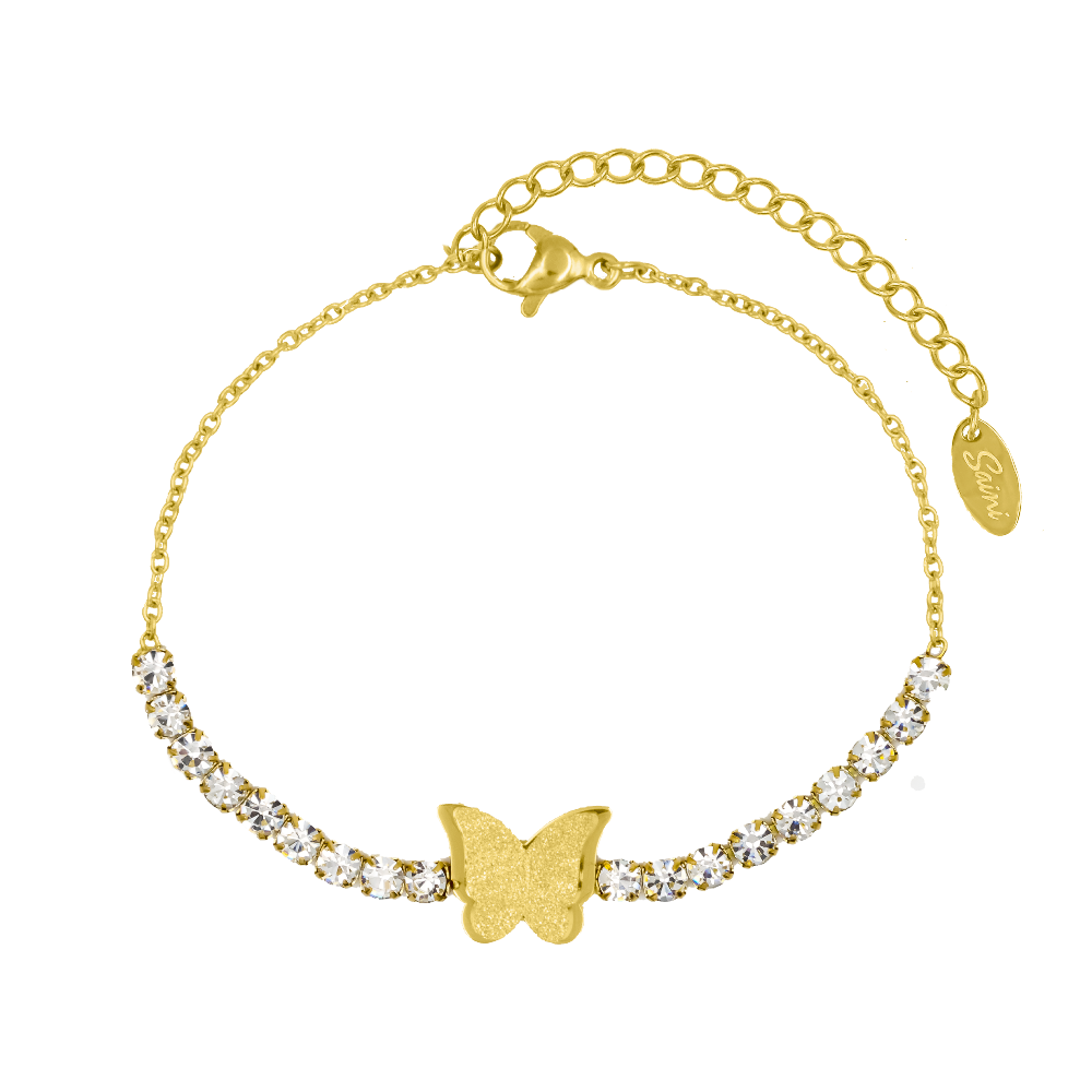 Butterfly Tennis Armband 18K Vergoldet