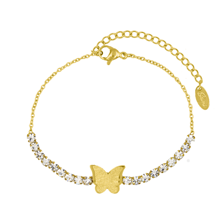 Butterfly Tennis Armband 18K Vergoldet