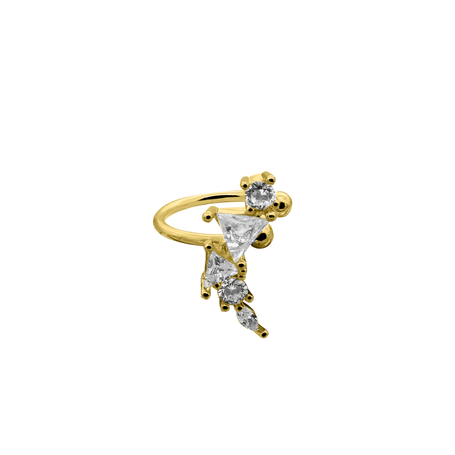 Leaf Crystal Earcuff 14K Vergoldet