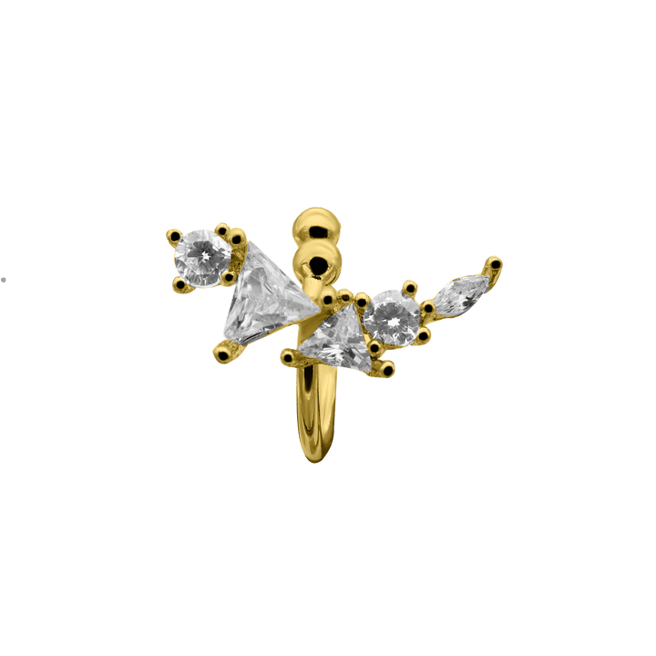 Leaf Crystal Earcuff 14K Vergoldet