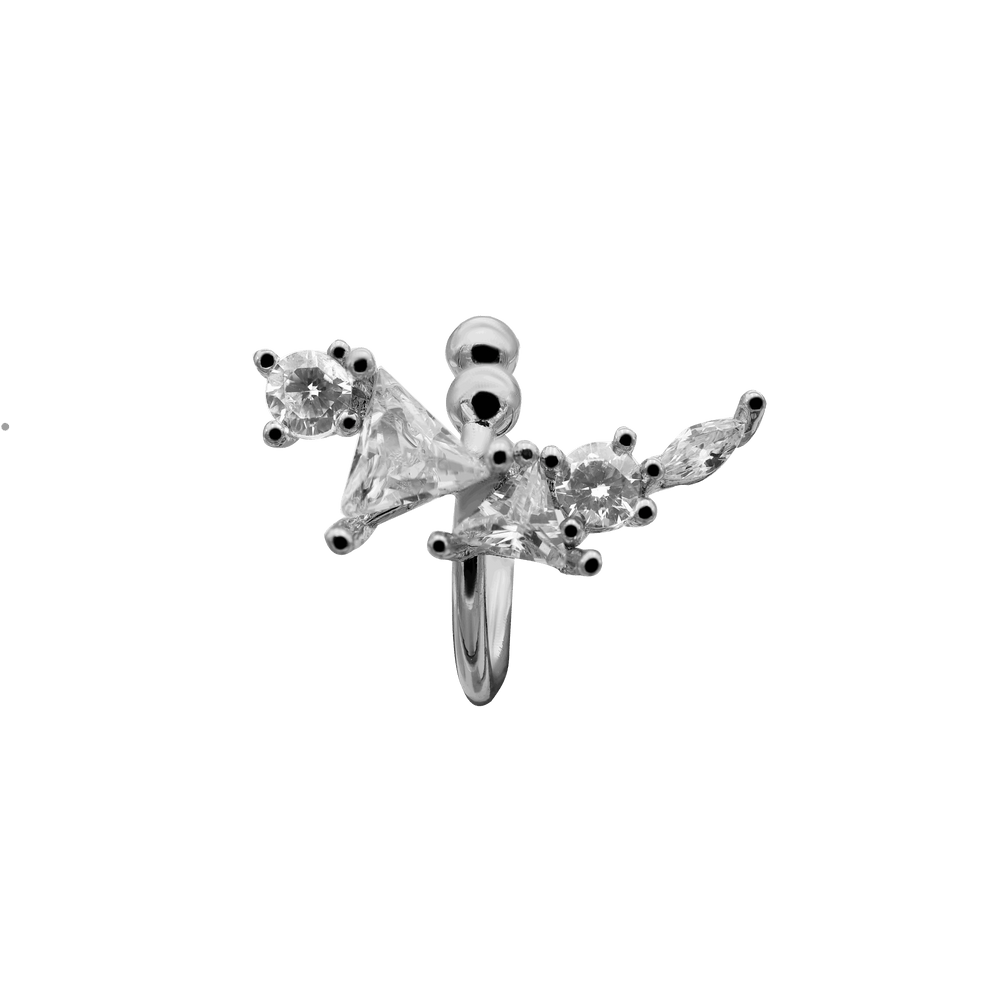 Leaf Crystal Earcuff 14K Vergoldet