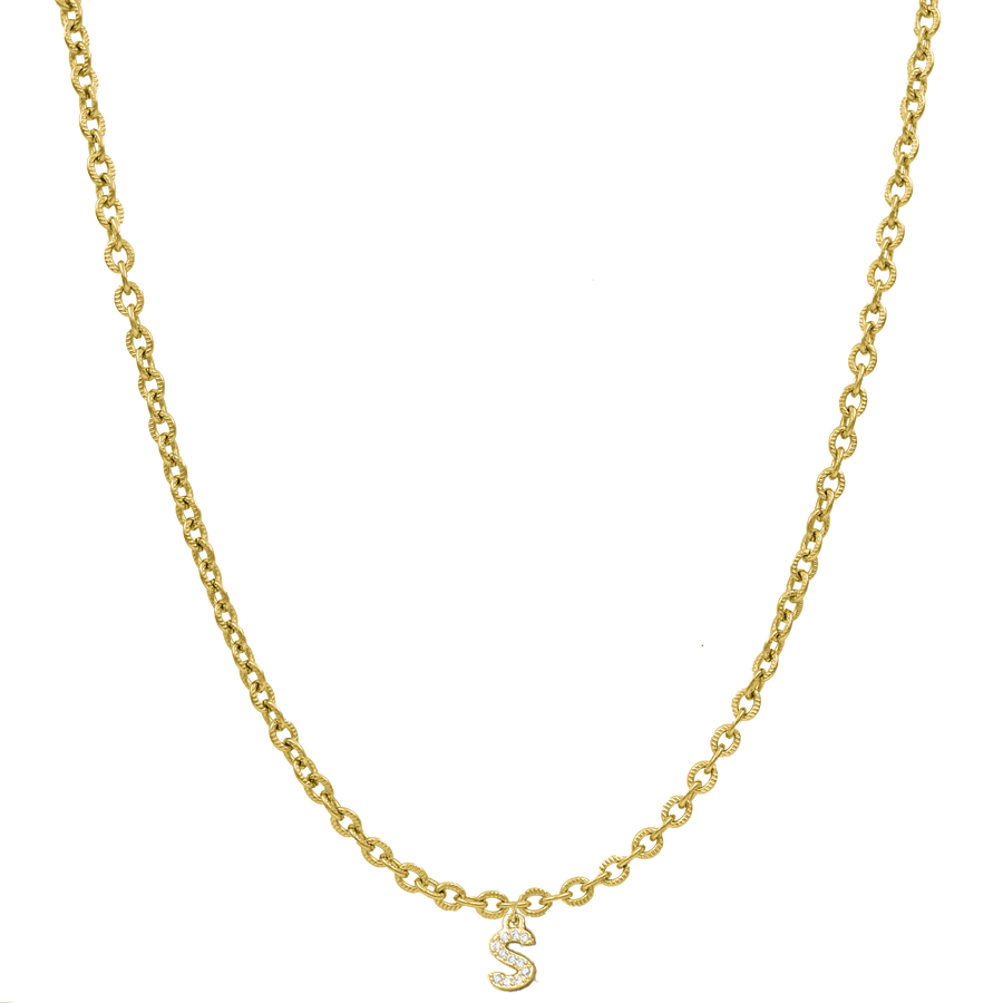 Elegant Mini Diamond Letter Kette 14K Vergoldet