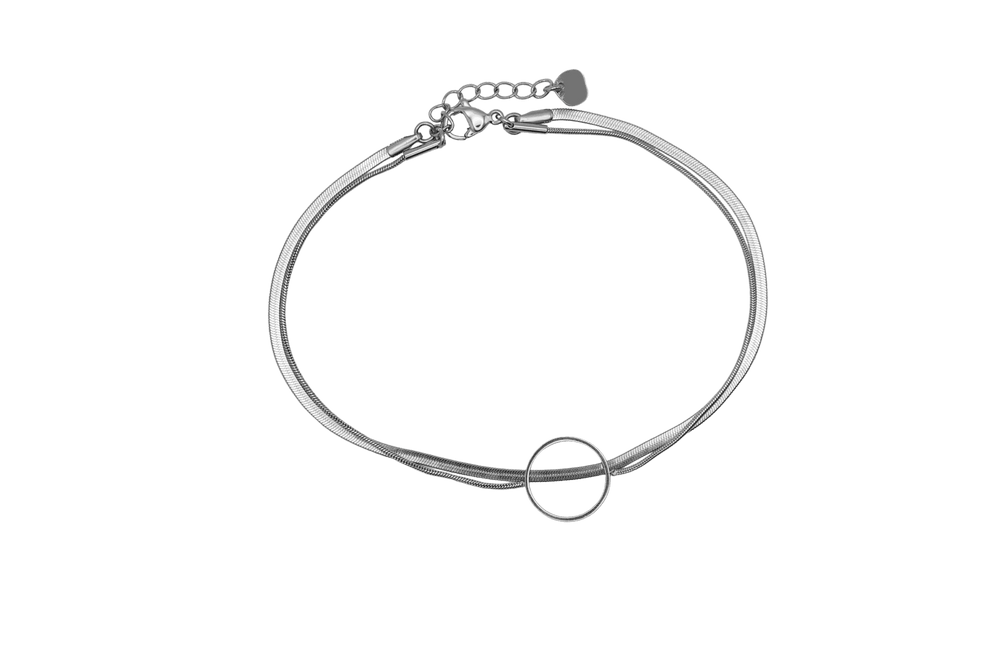 Double Round Sleek Anklet 14K Vergoldet - Saini Jewelry