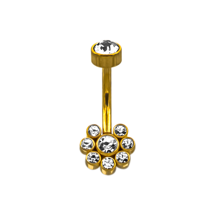 Flower Belly Piercing 18K Vergoldet