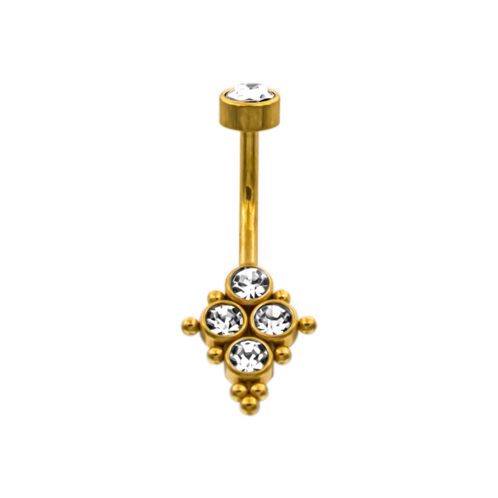 Sweet Stones Belly Piercing 18K Vergoldet