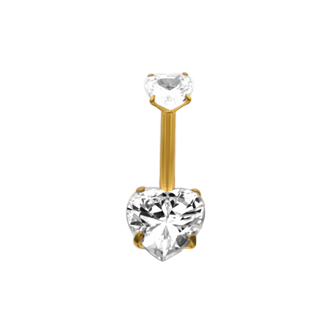 Heart Belly Button Piercing 18K Vergoldet