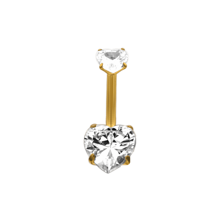 Heart Belly Button Piercing 18K Vergoldet