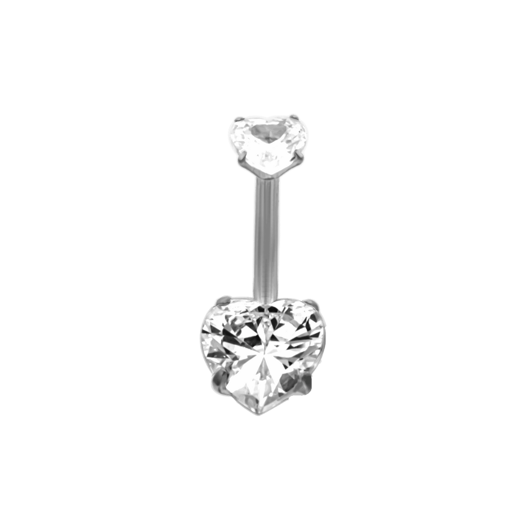 Heart Belly Button Piercing 18K Vergoldet