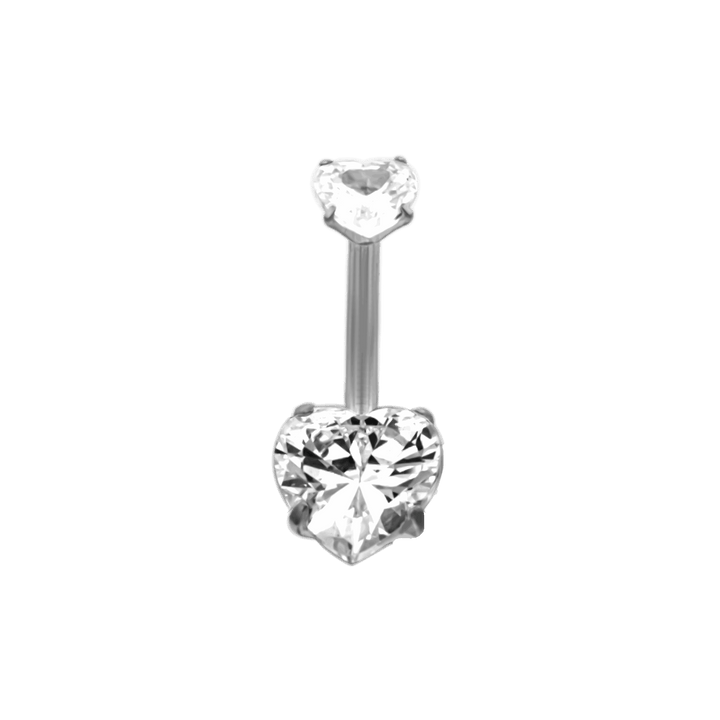 Heart Belly Button Piercing 18K Vergoldet