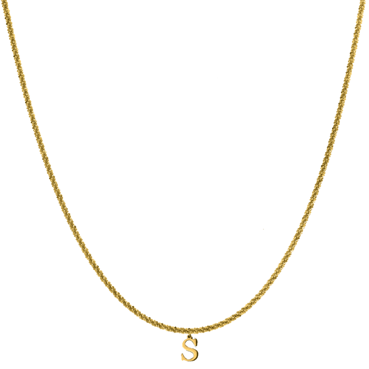 Sparkle Basic Letter Kette 14K Vergoldet