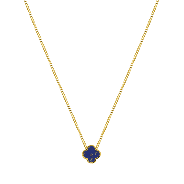 Blue Golden Kiss Classic Clover Kette 18K Vergoldet