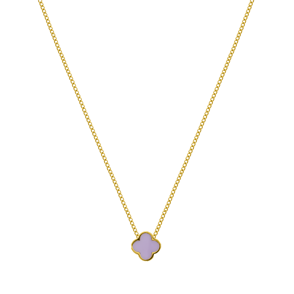 Pastel Purple Classic Clover Kette 2.0 18K Vergoldet