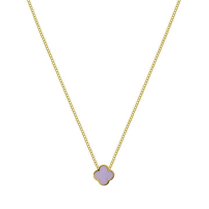 Pastel Purple Classic Clover Kette 2.0 18K Vergoldet