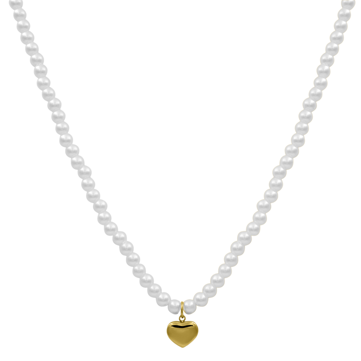 Pearl Heart Kette 14K Vergoldet