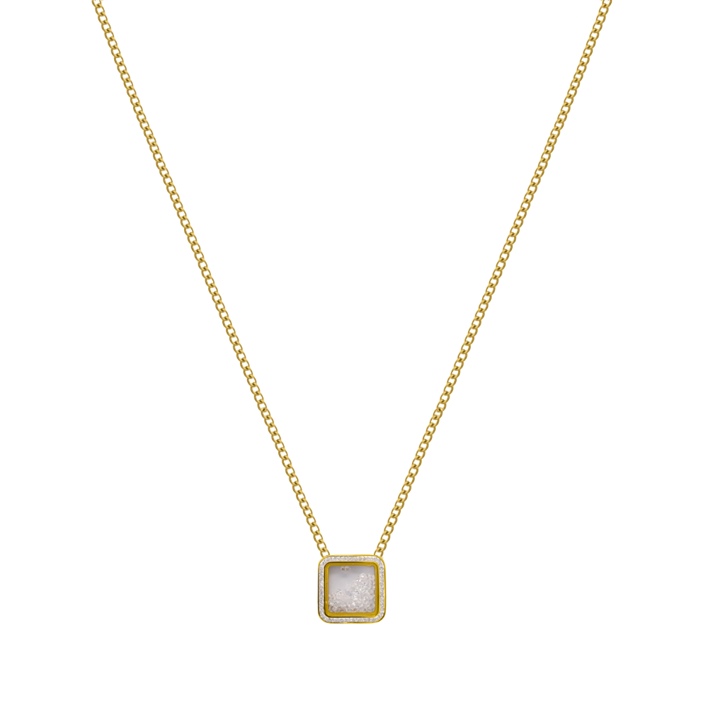 Invisible Square Stones Kette 18K Vergoldet