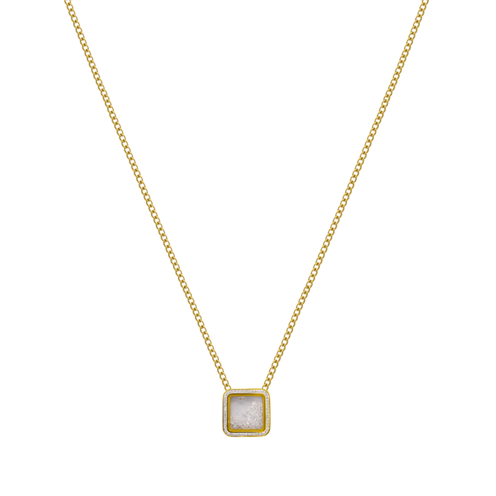 Invisible Square Stones Kette 18K Vergoldet