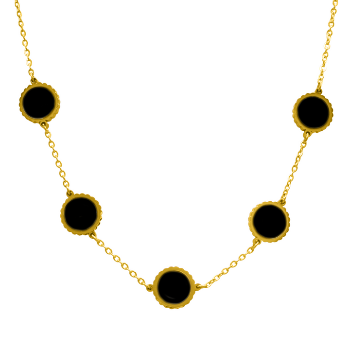 Noir Round Five Kette 18K Vergoldet