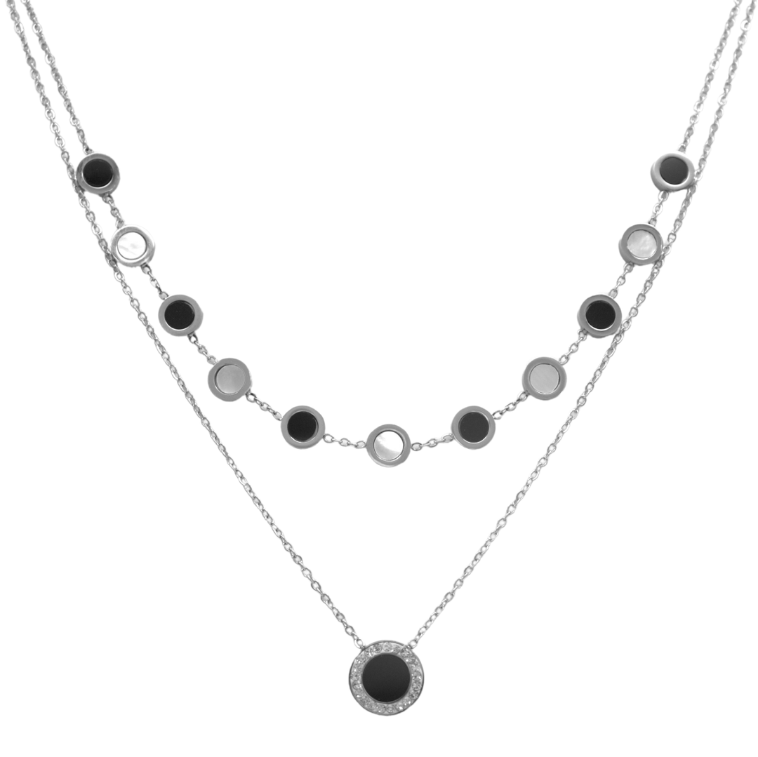 Perlmutt Black Reflection Kette - Saini Jewelry