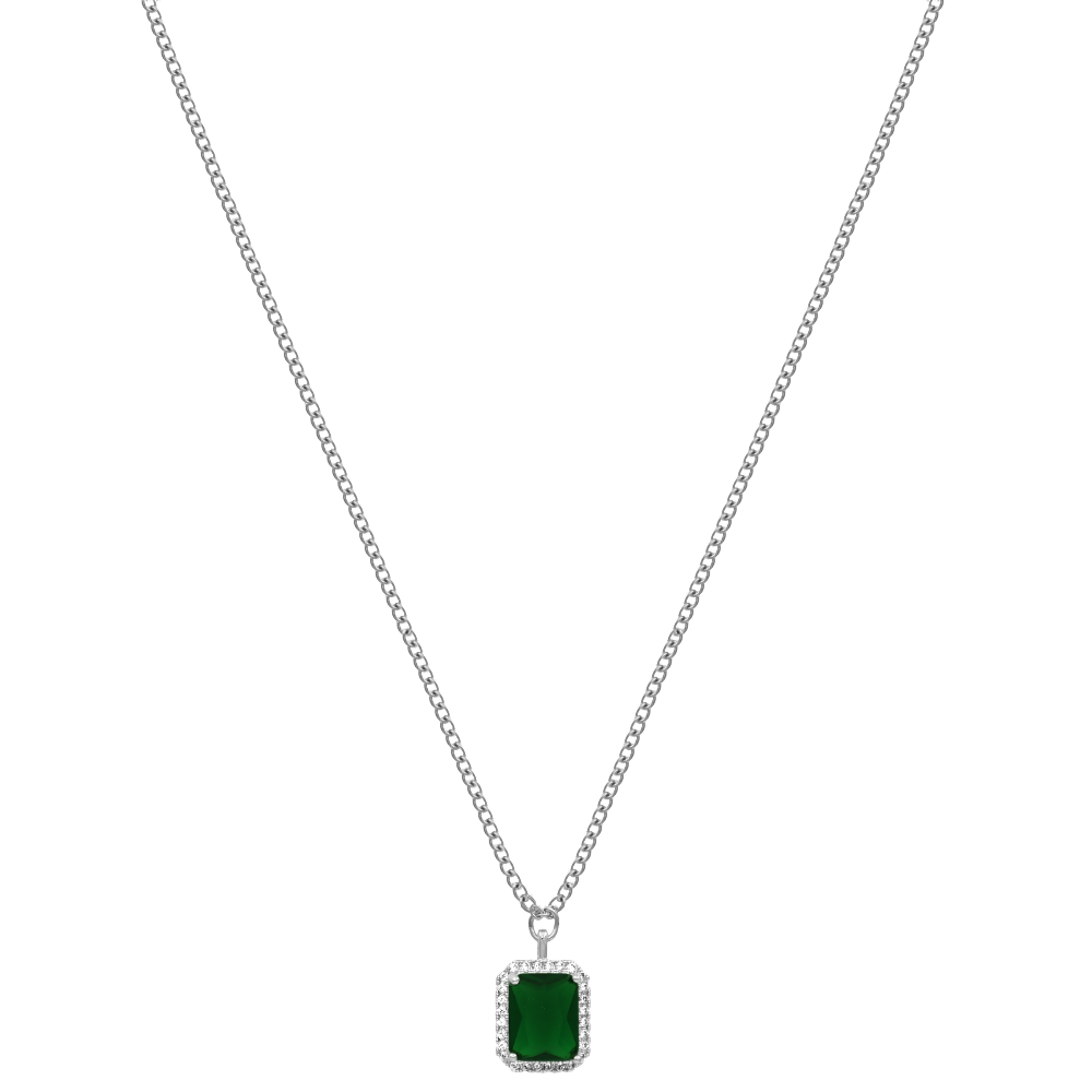 Emerald Stone Kette 14K Vergoldet