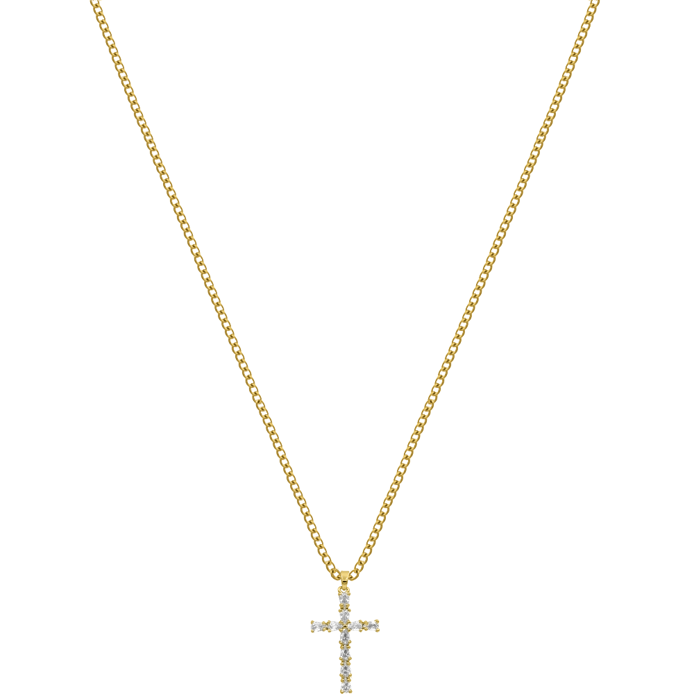 Glam Cross Kette 14K Vergoldet